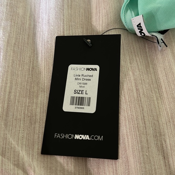 LIVIA RUCHED MINI DRESS - MINT - Picture 4 of 4